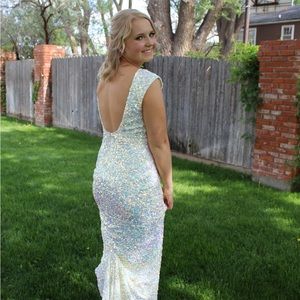 Iridescent prom dress.